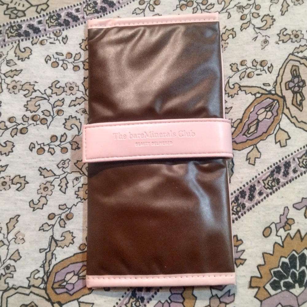 bareMinerals Pink and Brown Cosmetic Brush Pouch